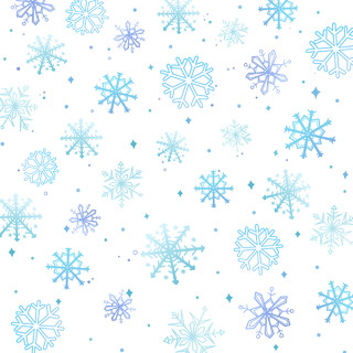 蓝色雪花冬季飘雪PNG背景图